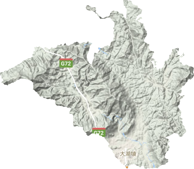 大湖镇地形地图