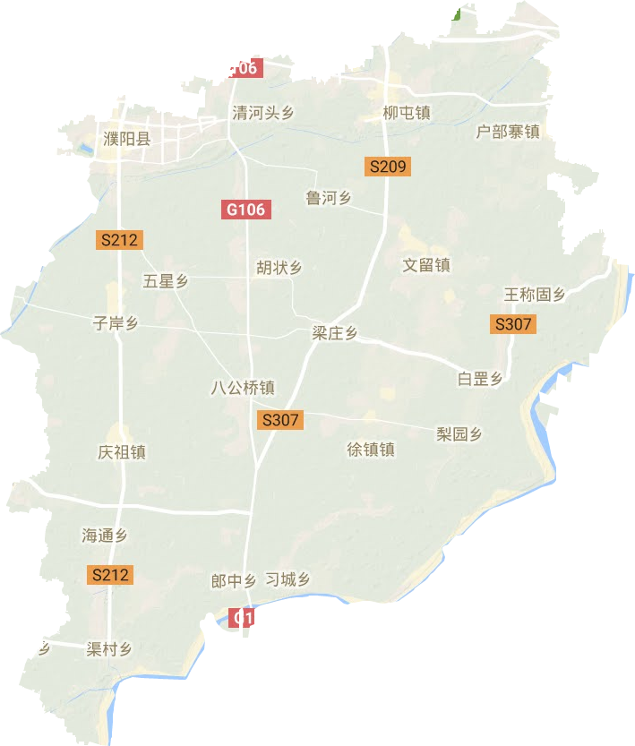 濮阳县地形地图