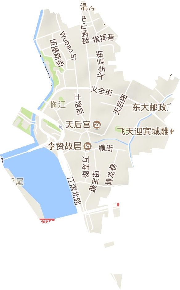 临江街道地形地图