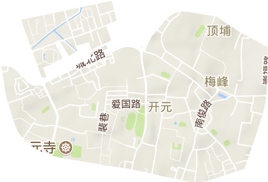开元街道地形地图