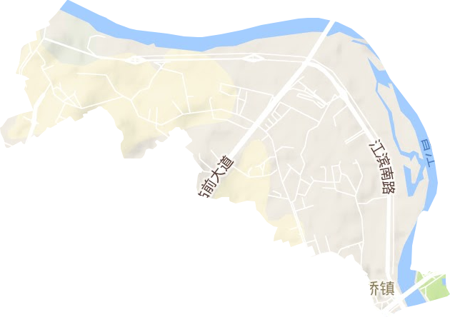 浮桥街道地形地图