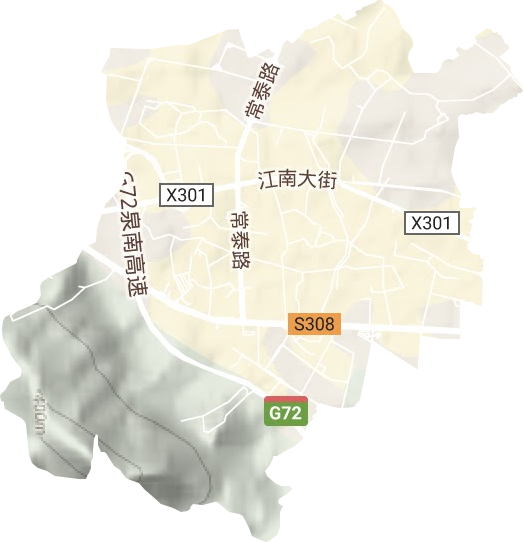 常泰街道地形地图