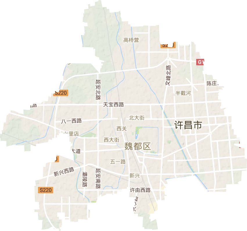 魏都区地形地图