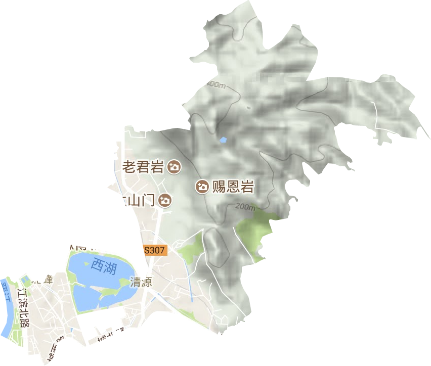 清源街道地形地图