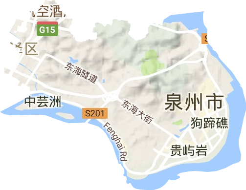 东海街道地形地图