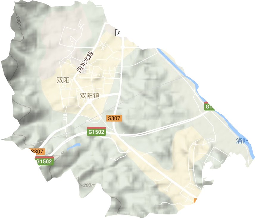 双阳街道地形地图