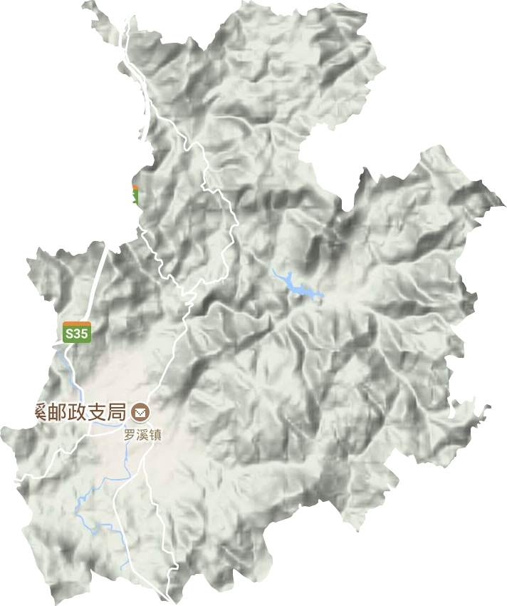 罗溪镇地形地图