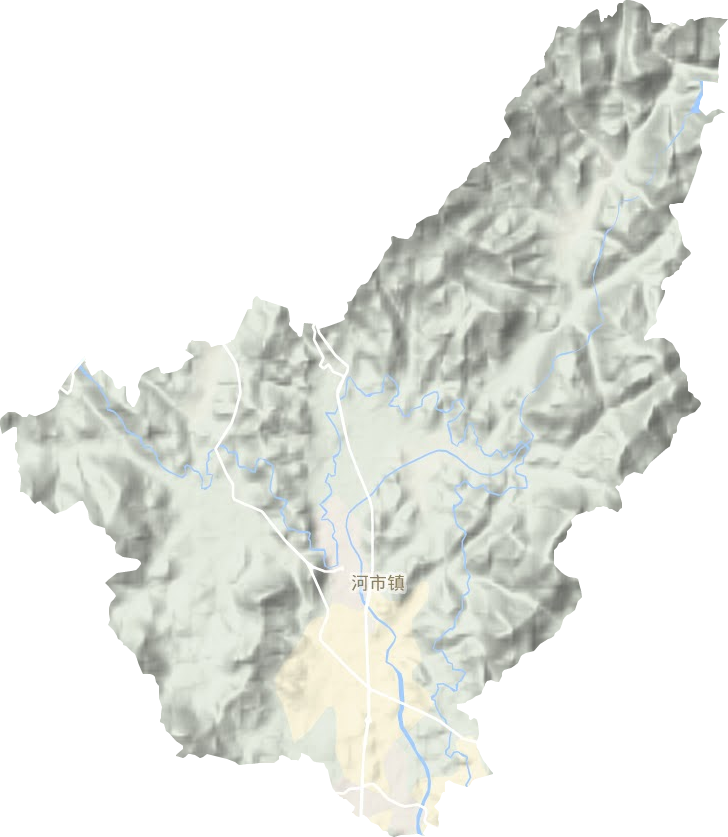 河市镇地形地图