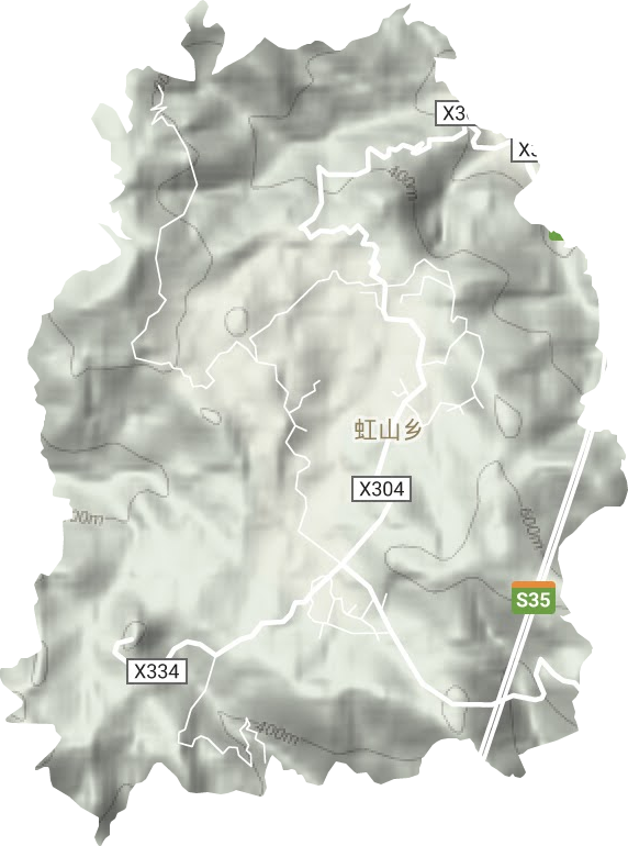 虹山乡地形地图