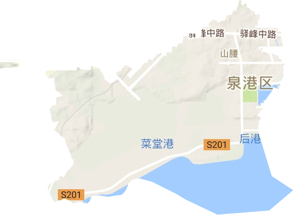 山腰街道地形地图