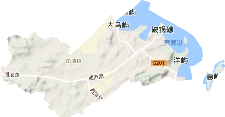 南埔镇地形地图