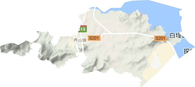 界山镇地形地图