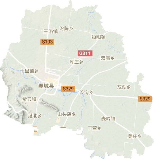 襄城县地形地图