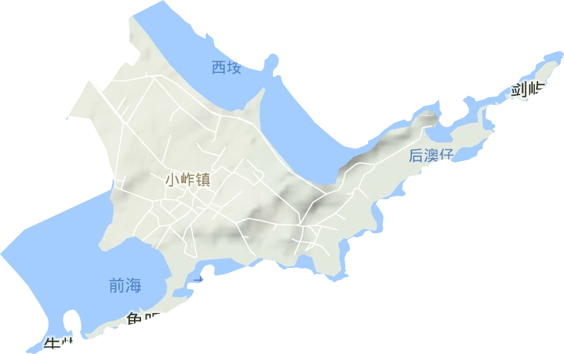 小岞镇地形地图