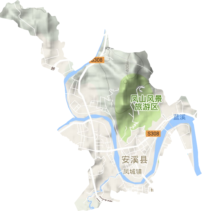 凤城镇地形地图