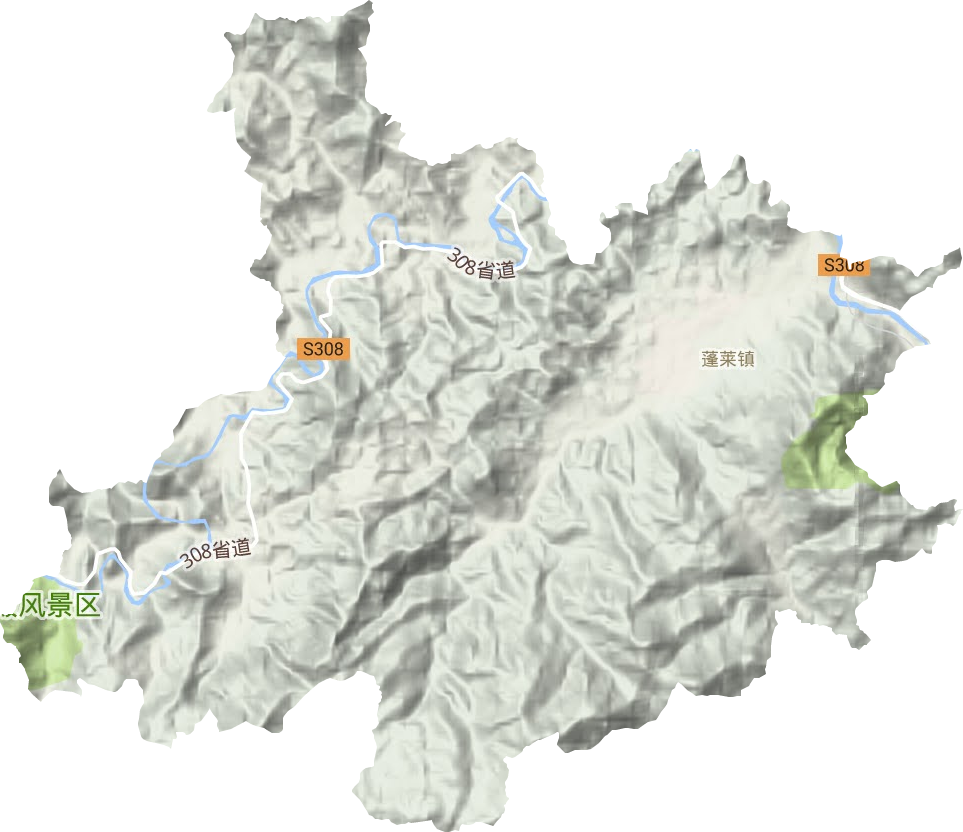 蓬莱镇地形地图