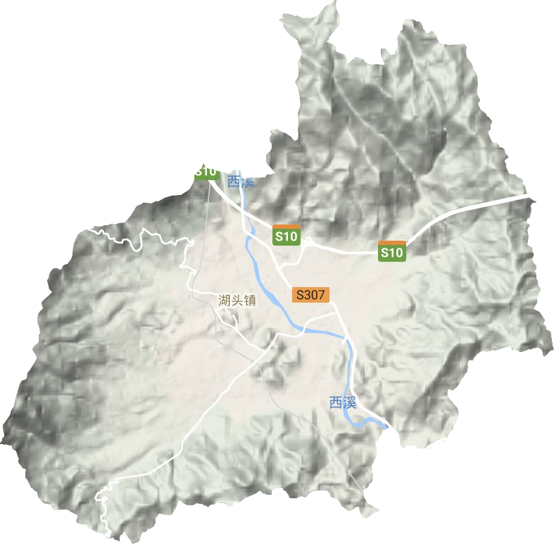 湖头镇地形地图