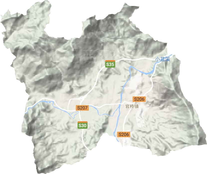 官桥镇地形地图