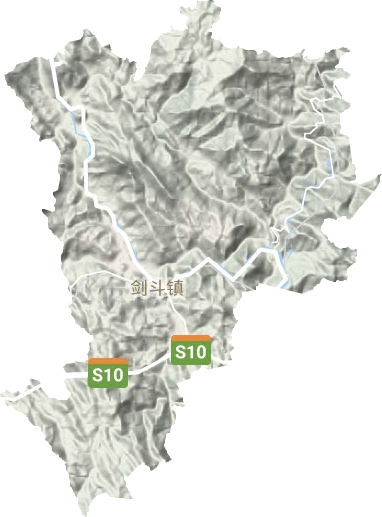 剑斗镇地形地图