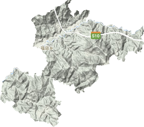 福田乡地形地图
