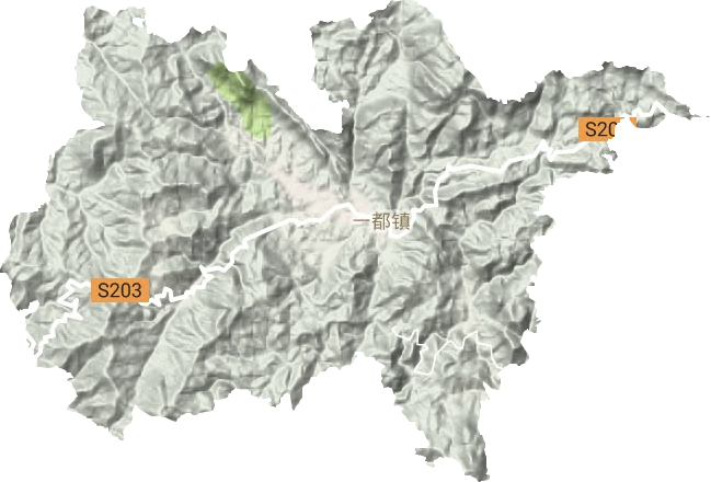 一都镇地形地图