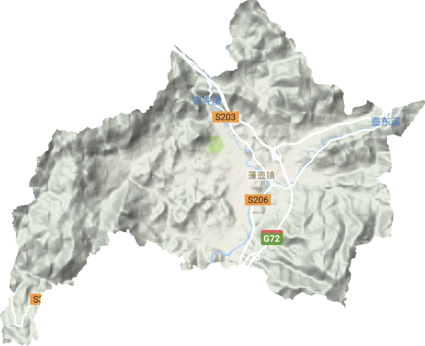 蓬壶镇地形地图