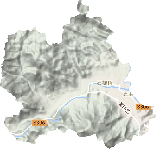 石鼓镇地形地图