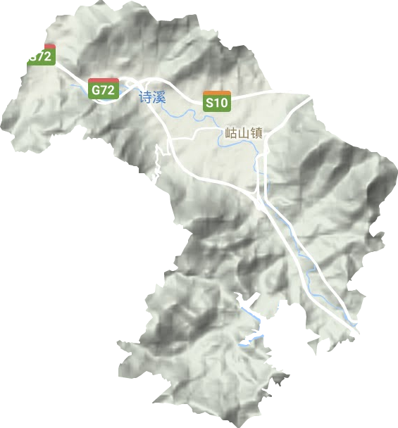 岵山镇地形地图