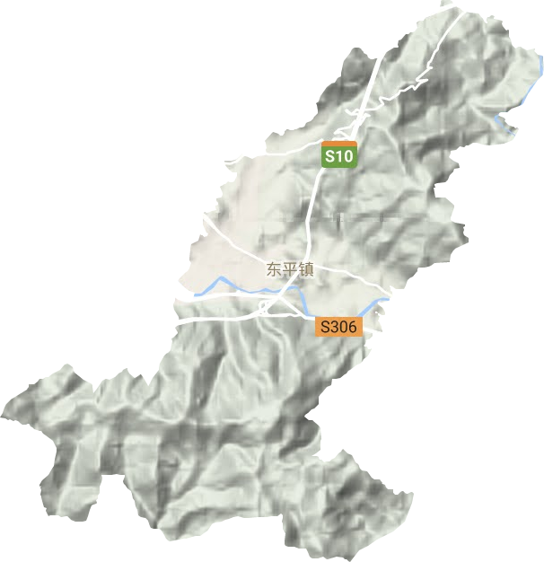 东平镇地形地图