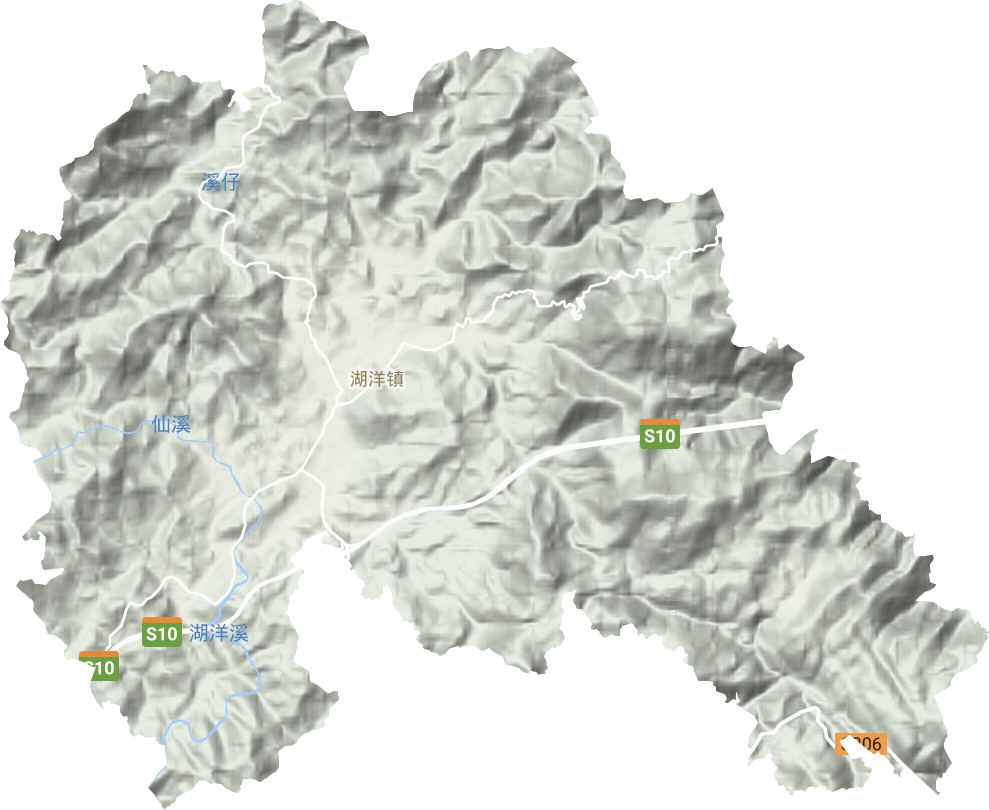 湖洋镇地形地图