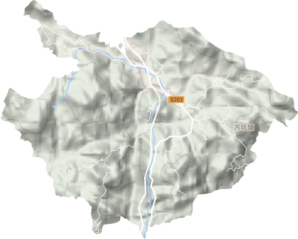苏坑镇地形地图