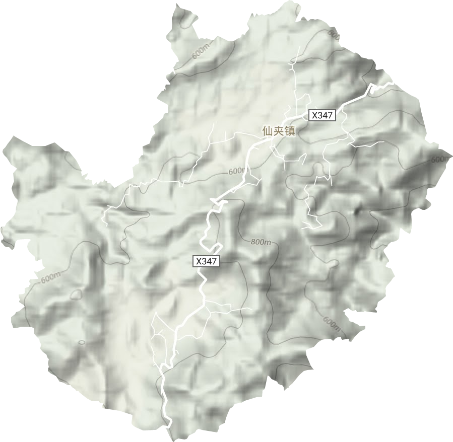 仙夹镇地形地图