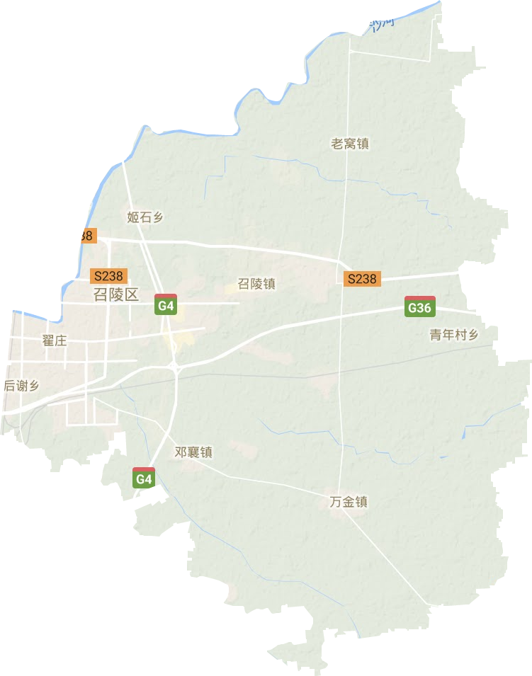 召陵区地形地图