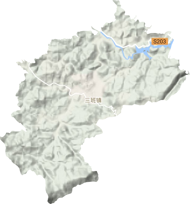 三班镇地形地图