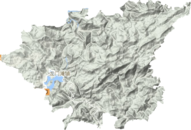 龙门滩镇地形地图