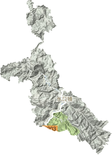 水口镇地形地图