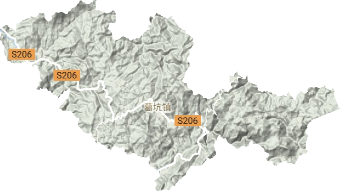 葛坑镇地形地图