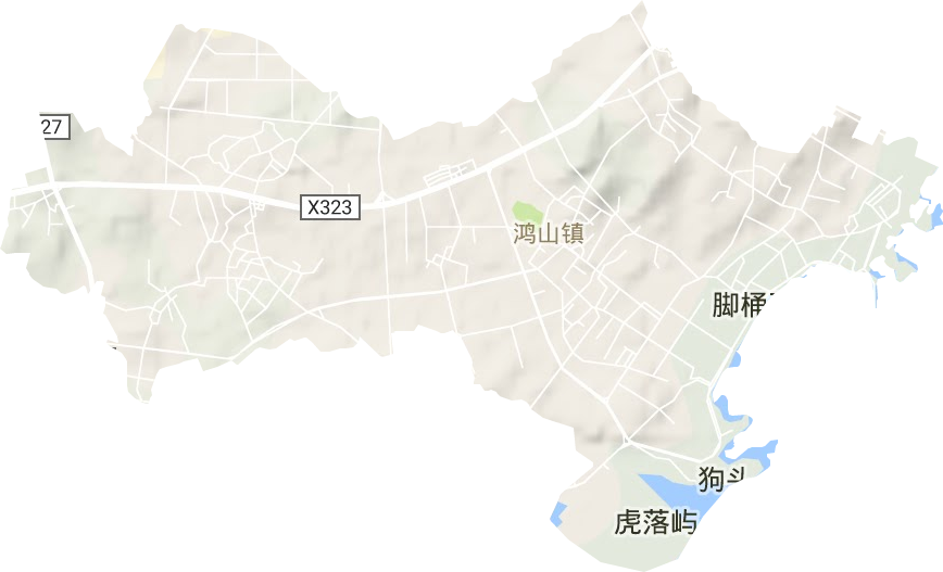 鸿山镇地形地图
