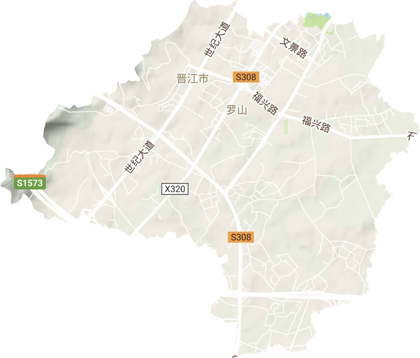 罗山街道地形地图