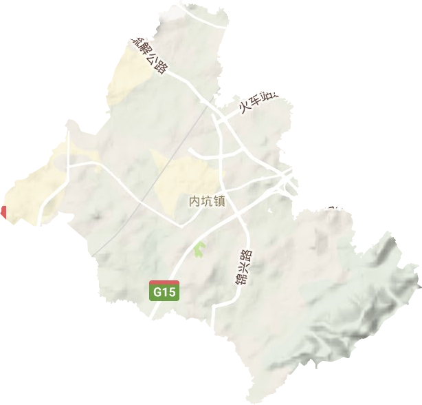 内坑镇地形地图