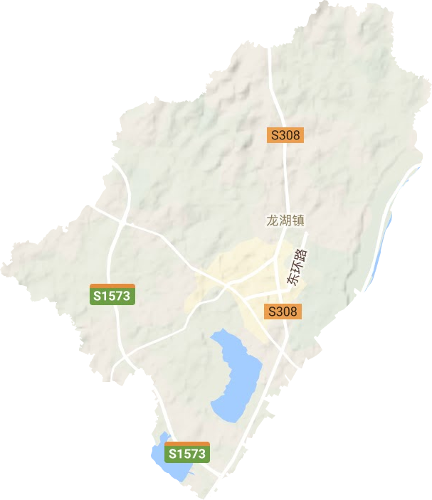 龙湖镇地形地图