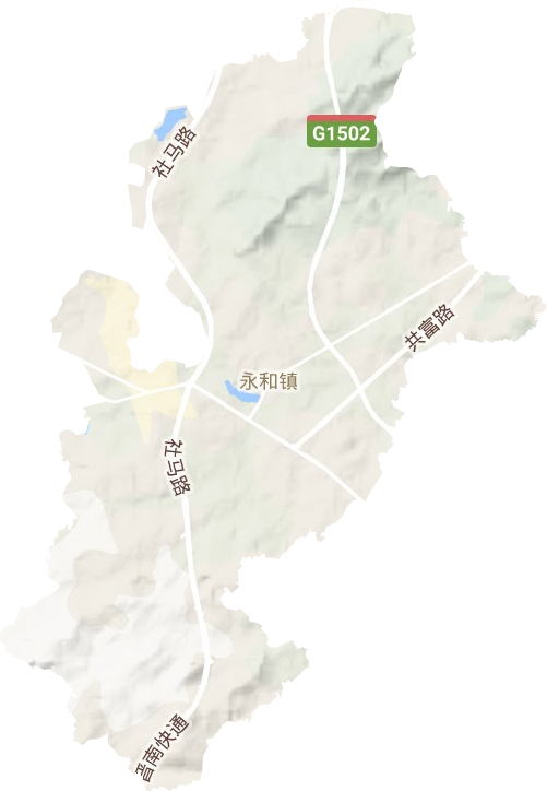 永和镇地形地图