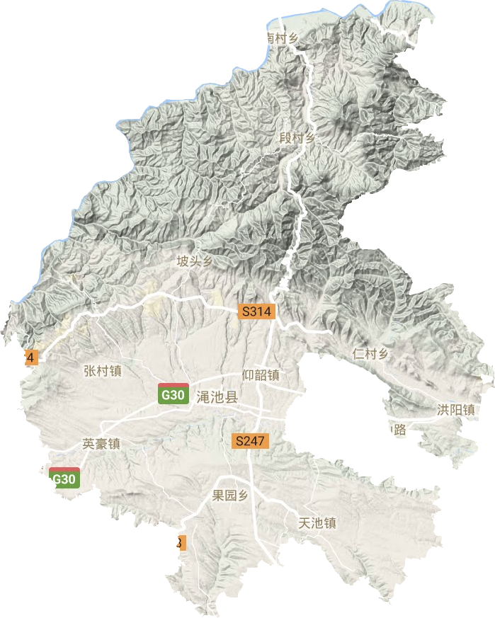 渑池县地形地图