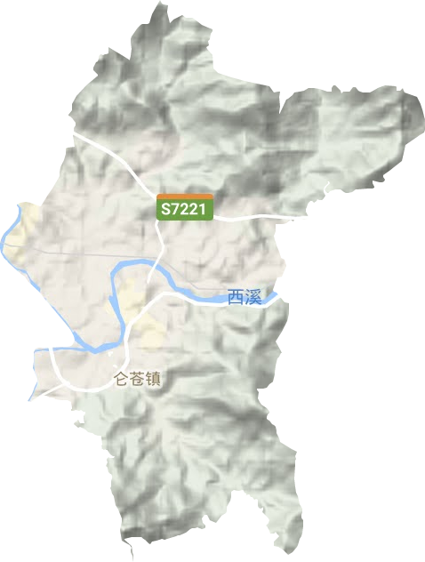 仑苍镇地形地图