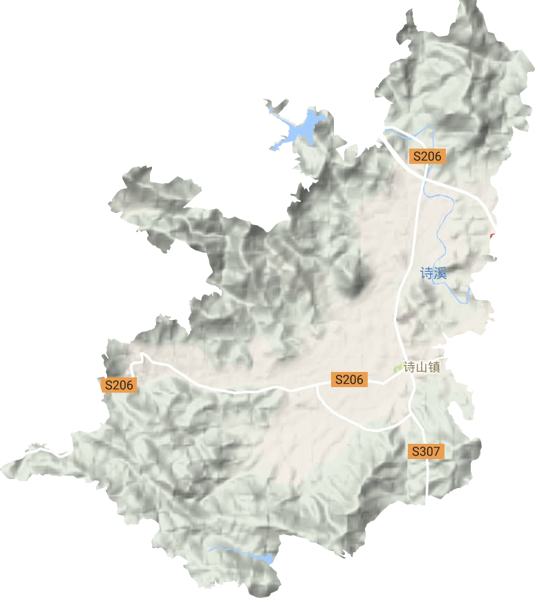 诗山镇地形地图