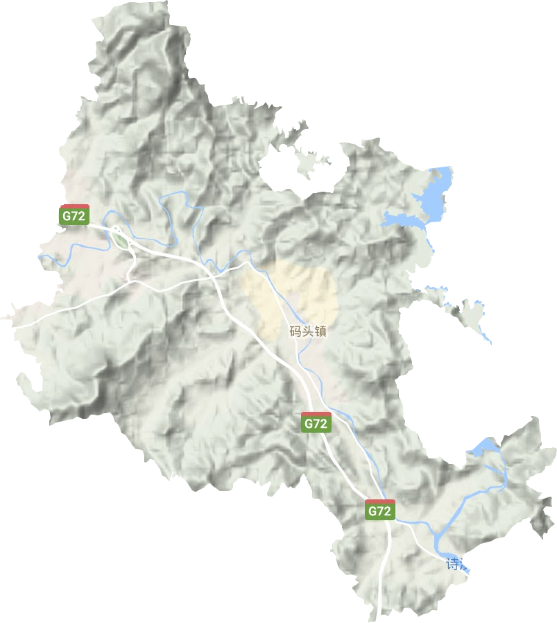 码头镇地形地图