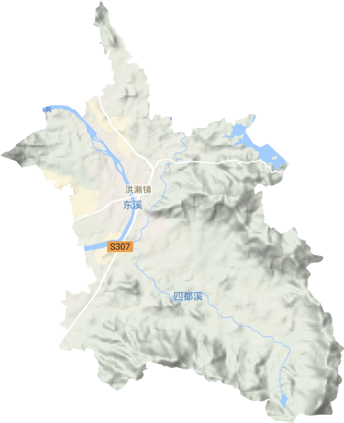 洪濑镇地形地图