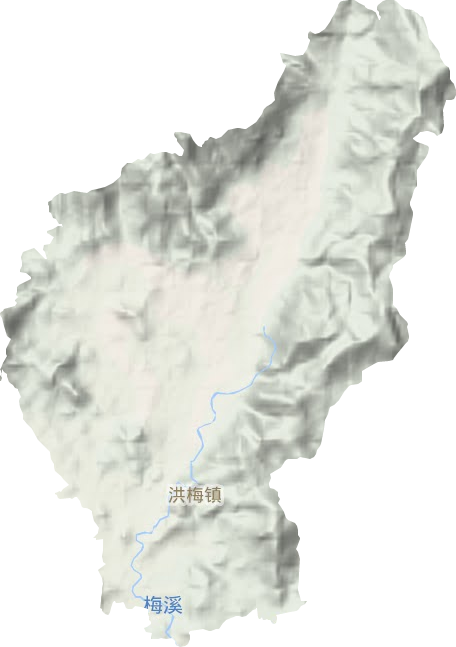 洪梅镇地形地图