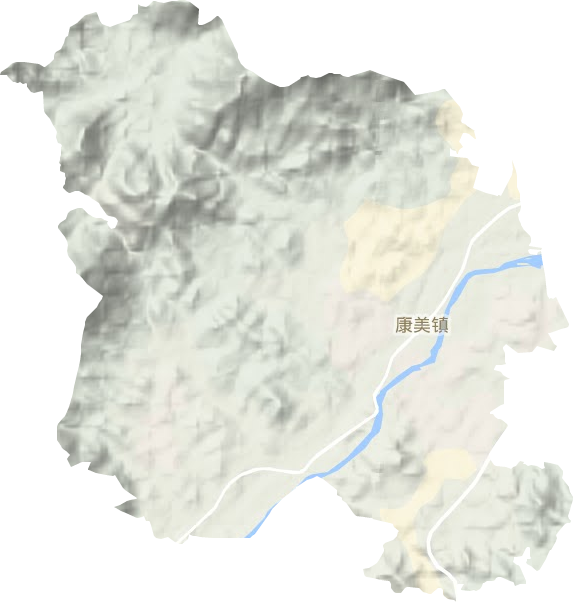 康美镇地形地图