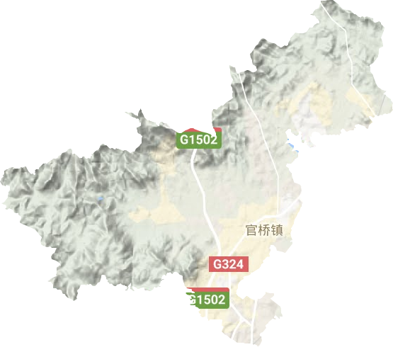官桥镇地形地图